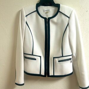 Calvin‎ Klein piped pique zip front jacket